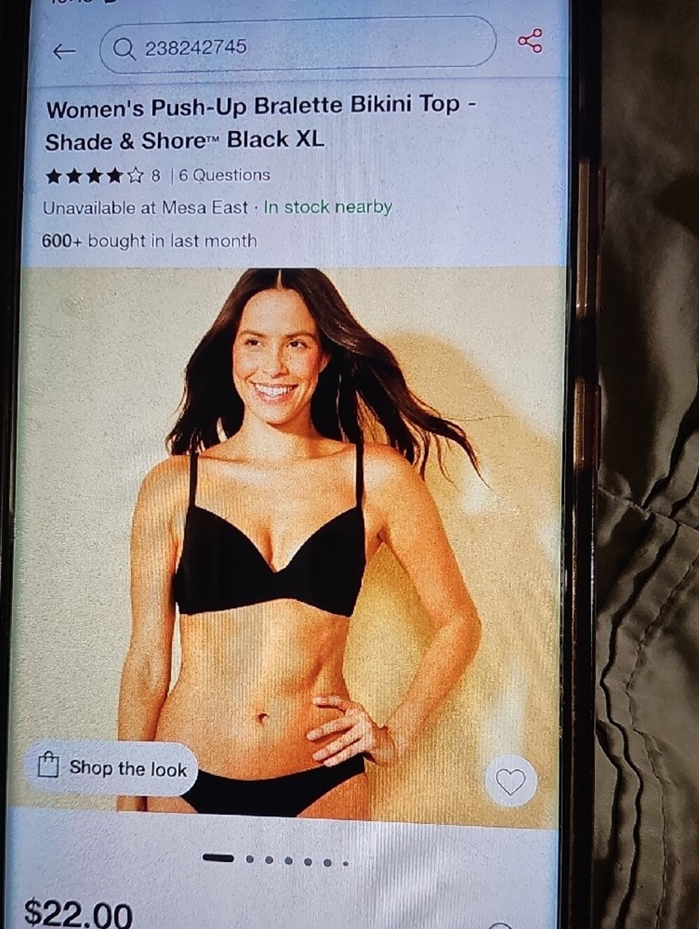 Shade & Shore Women's Black Bikini Set with Bralette Top & Med Coverage Bottom - Picture 3 of 12